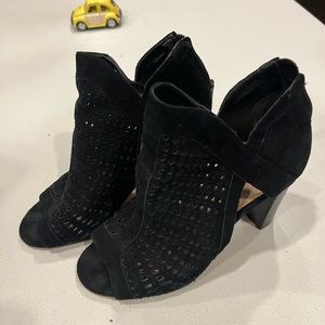 Black Vince camuto peep toe booties